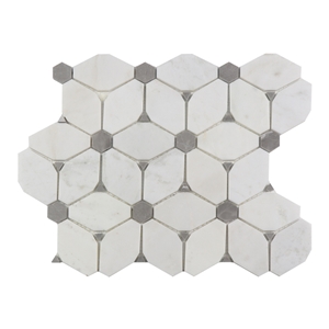 White Irregular Marble Mosaic Tile for Bathroom