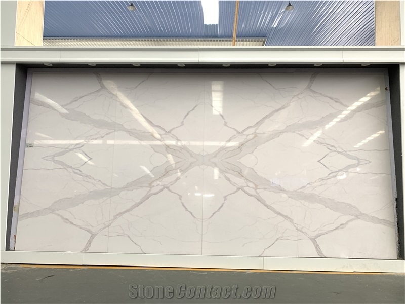 Calacatta Grey Quartz Slab for Counter Tops/Tiles
