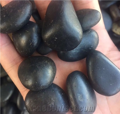 Cheap Price Natural Black Pebbles High Polish