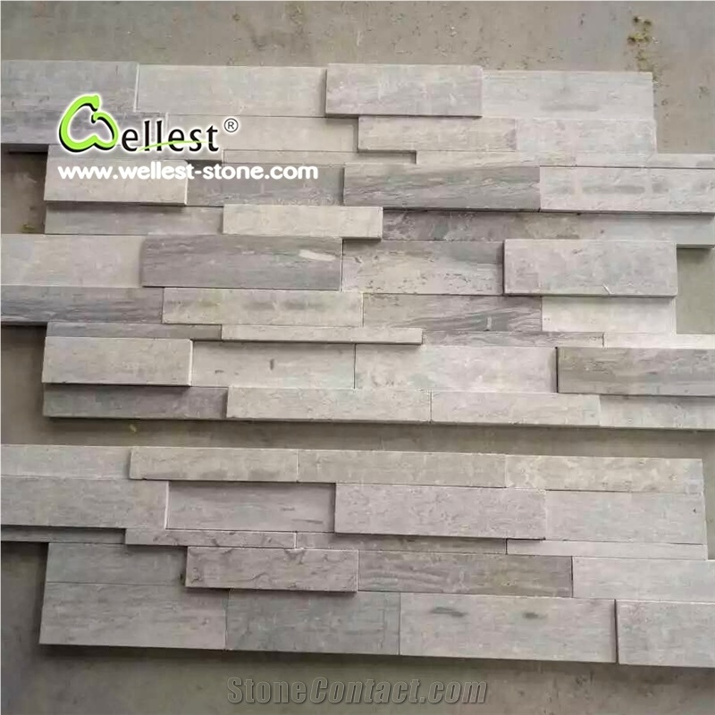 Blue Grey Wooden Grain Marble Cultured Stone