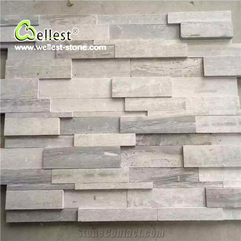 Blue Grey Wooden Grain Marble Cultured Stone