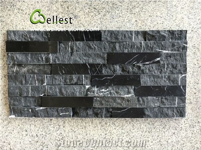 Natural Polished Black White Marble Cultured Stone