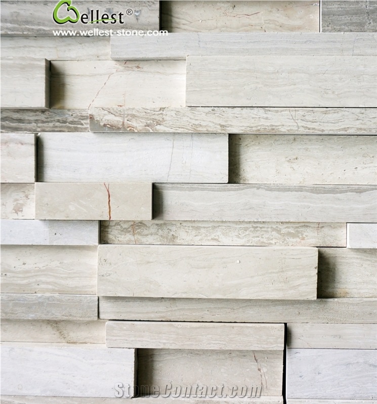 White Wood Grain Marble Cultured Stone