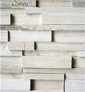 White Wood Grain Marble Cultured Stone