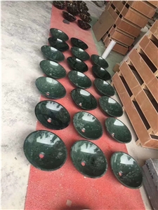 Green Marble Stone Wash Basins Round Bowls Sinks