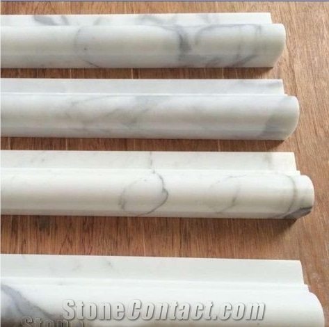 White Marble Border Line Marble Pencil Wall Panel