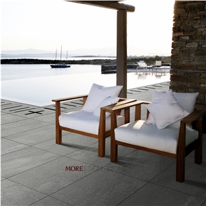 Anti Slip Exterior Floor Outdoor Porcelain Tiles, Grey Sandstone Pool Coping