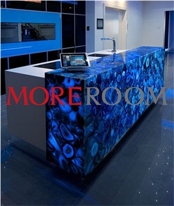 Blue Agate Reception Desk Commercial Counters, Reception Tops