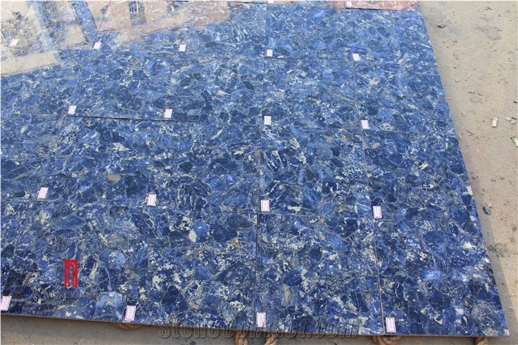 Blue Stone Semiprecious Marble Tile Solidate Floor