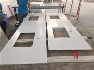Customized Pure White Quartz Stone Counter Top