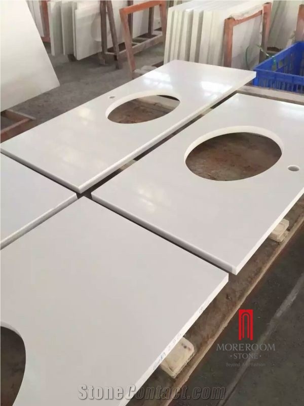 Customized Pure White Quartz Stone Counter Top