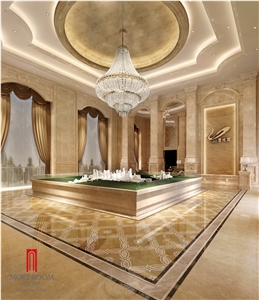 Foshan Ceramic Golden Yellow Tile Floor Design