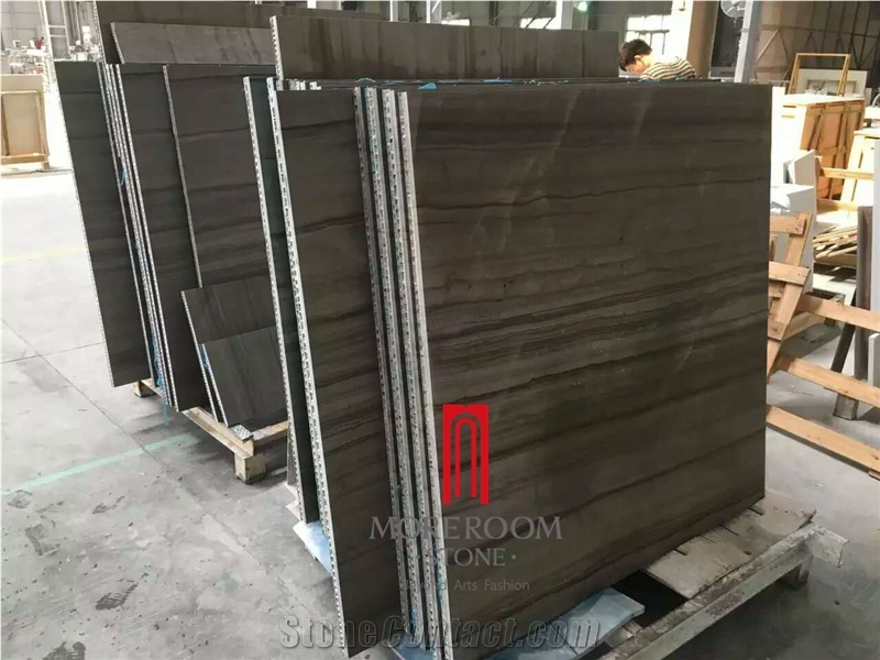 Grey Wood Marble Thin Venner Panel with Aluminum