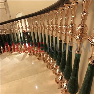Luxury Home Malachite Stair Case Pillar Column