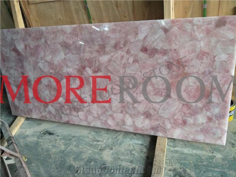Pink Crystal Slab for Wall