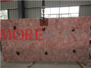 Pink Crystal Slab for Wall