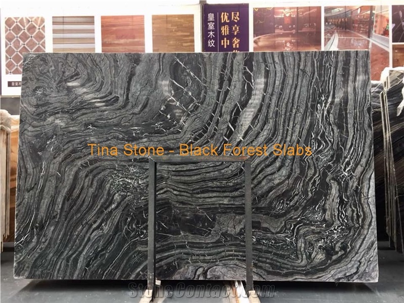 Black Forest Cross Vein Marble Tiles Slabs Wall