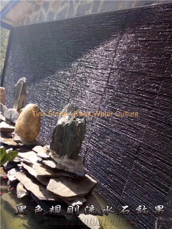 Black Water Culture Stone Building Ledge Wall