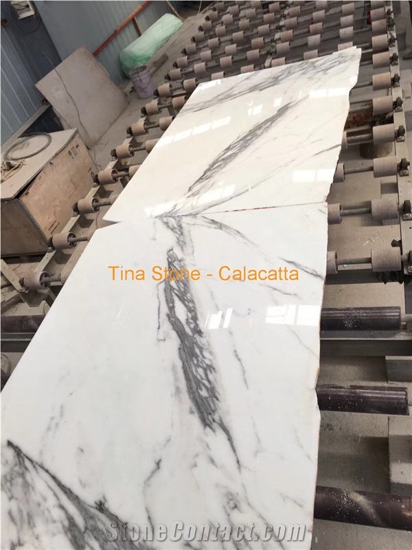Calacatta White Marble Tiles Slabs Wall Covering
