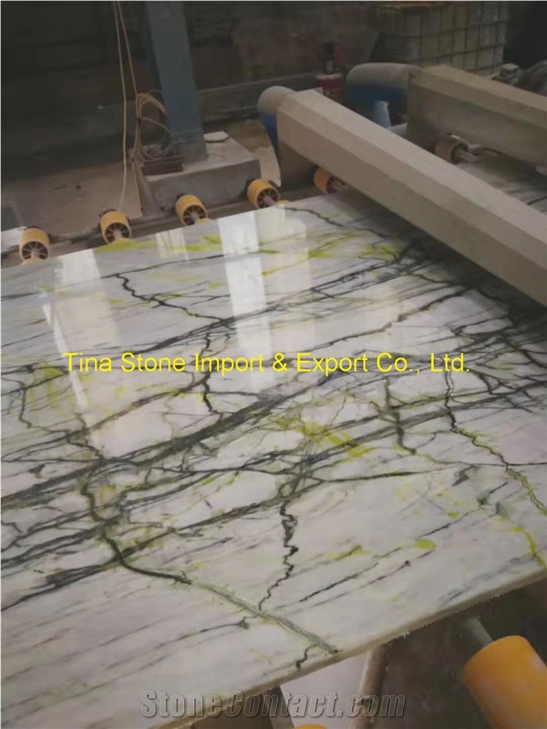 Landscape Green Marble Slabs Tiles Wall Covering