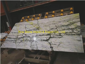 Landscape Green Marble Slabs Tiles Wall Covering