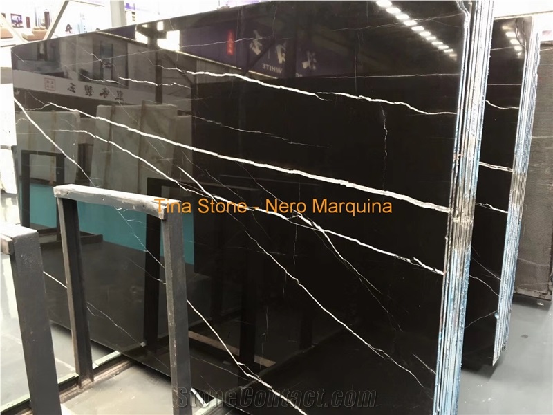 Nero Marquina Marble Tiles Slabs  Black Luxury Stone