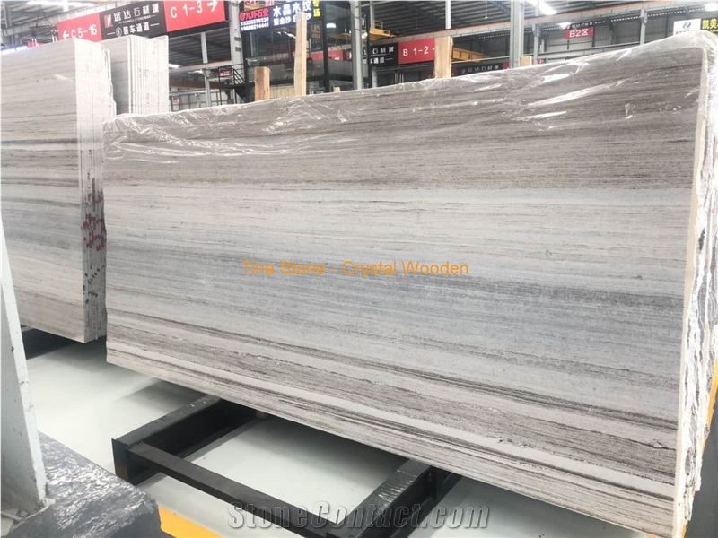 Polished Crystal Sand Wood Marble Slabs Tiles