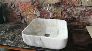 White Marble Kitchen Bathroom Sinks Bowls