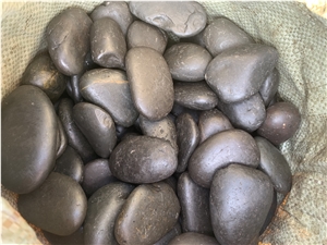 Black Washed River Pebble Stone 5-7cm