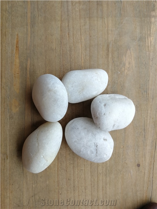 White Washed River Pebble Stone 5-7cm