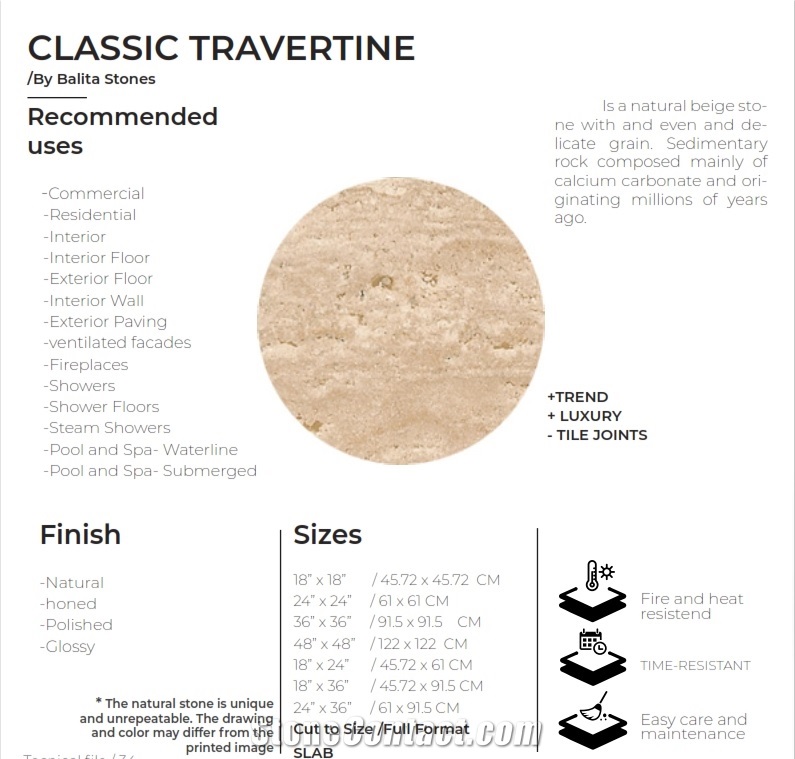 Classic Travertine Slabs, Travertino Classico Tiles