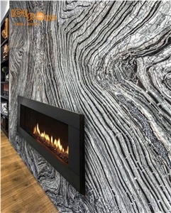 Silver Wave Fantasy Wooden Pattern Marble