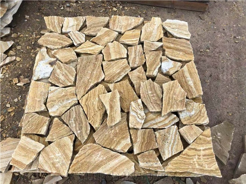 Wooden Veins Sandstone Irregular Shape Tiles