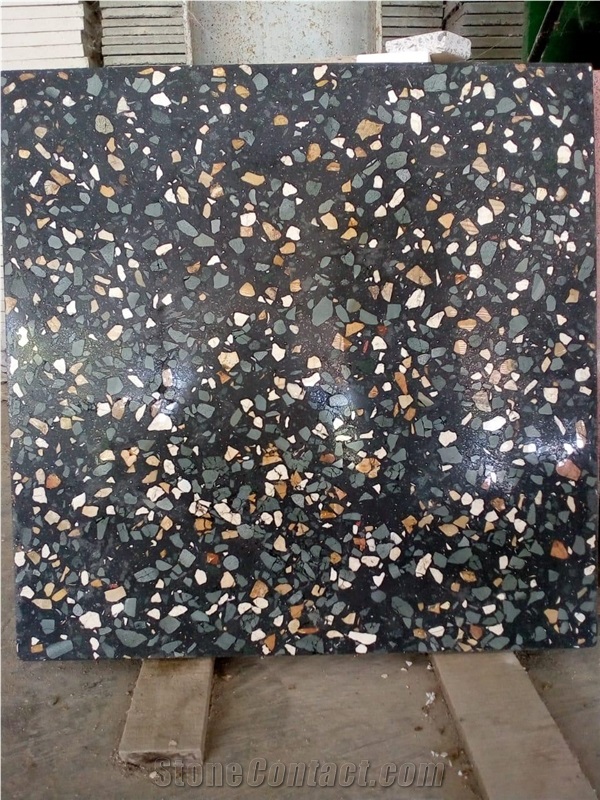 Indonesia Black Terrazzo Floor Tiles Stone Depot Pt D W