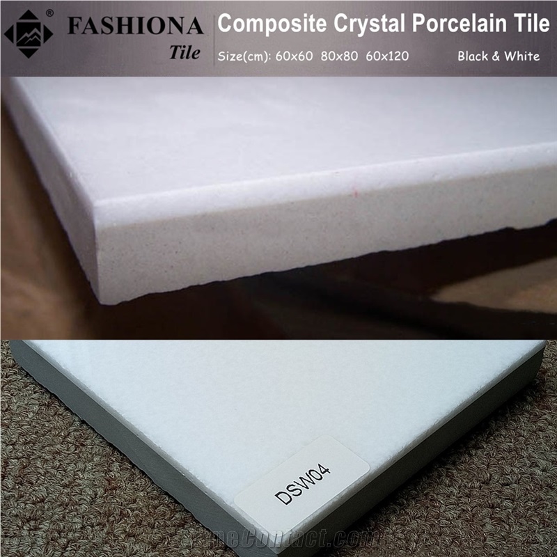 Super White Crystallized Stone Porcelain Tiles