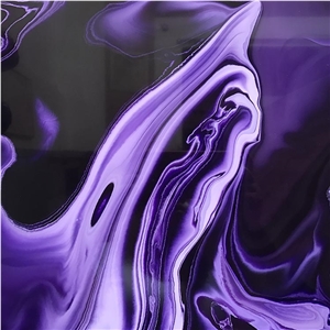 Artificial Alabaster Slab Purple Stone Wall Tiles