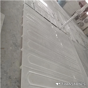 Polished White Artificial Stone Veneer Wall Panel