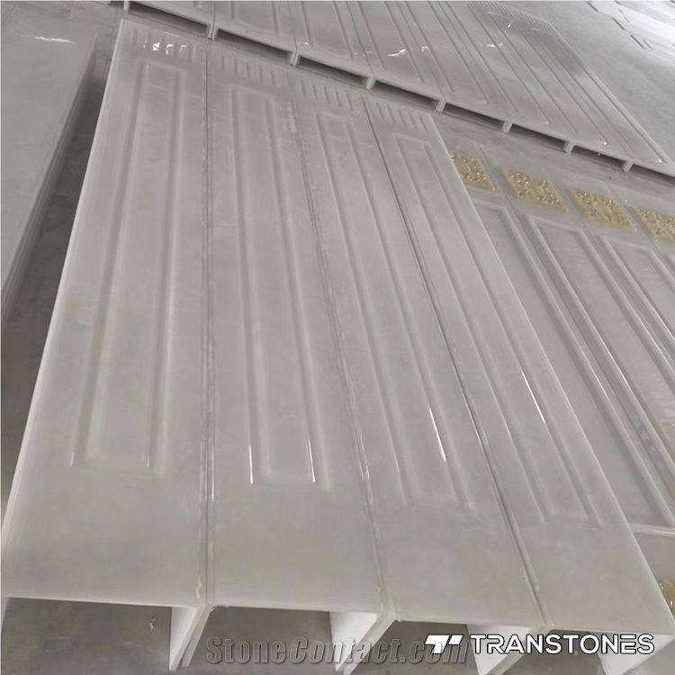 Polished White Artificial Stone Veneer Wall Panel