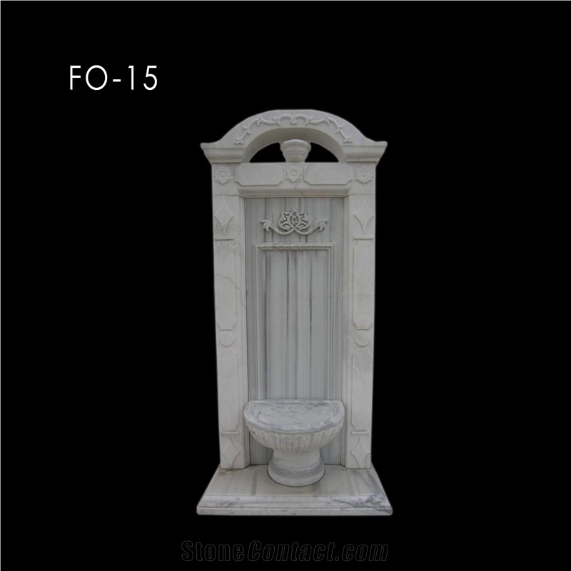 Afyon White Marble Wall Fountain