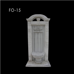 Afyon White Marble Wall Fountain