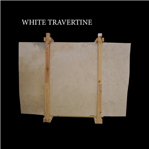 Light Travertine and White Travertine Slabs