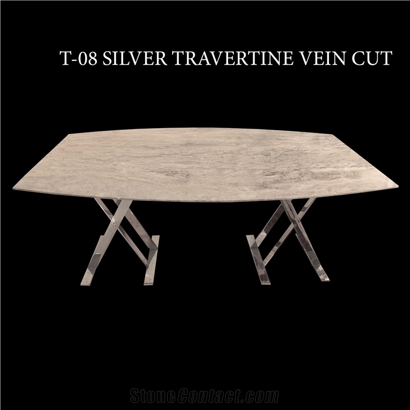 Silver Travertine New Design Travertine Table