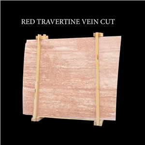 Red Travertine &  Pink Travertine Vein Cut
