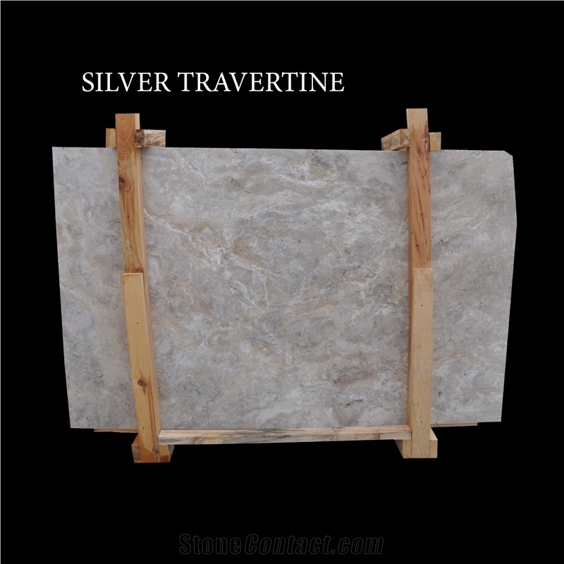 Silver Travertine Slabs