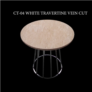 White Travertine Coffee Table