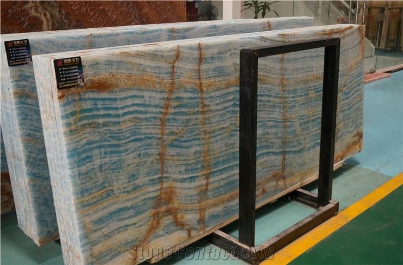 Blue Onyx Slabs for Hotel Home Wall Decoration