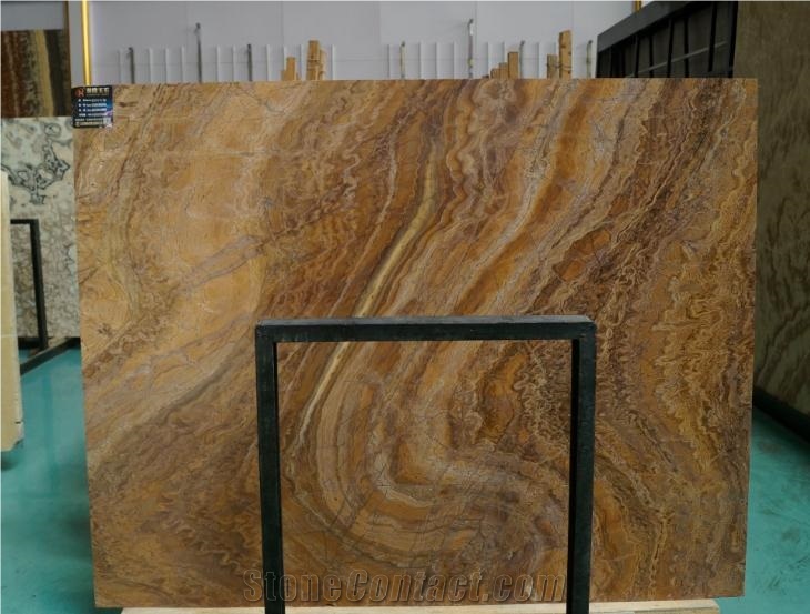Brown Color Rosewood Onyx Slab Wall Covering