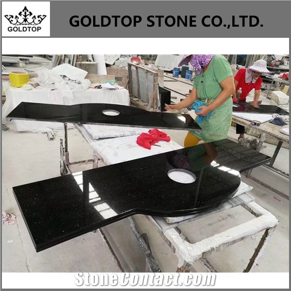 India Polished Absolute Black Granite Countertops