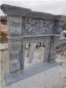 Grey Marble Fireplace