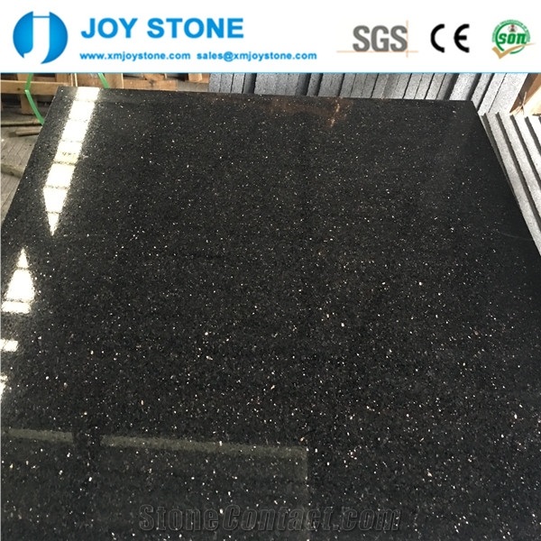 Hot Sale Polished Black Galaxy Granite Floor Tile